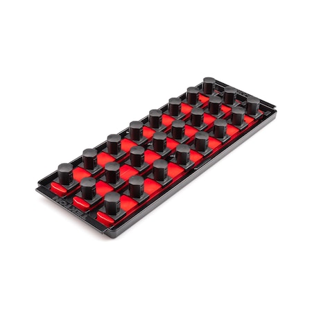 Tekton 3/4 Inch Drive 3-Rail Socket Organizer Set, Red (24-Tool) OST36124